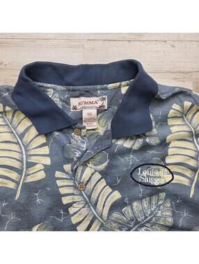 Vintage 90s Louisville Slugger Hawaiian Polo Shirt - Summa Cotton Floral - XXL